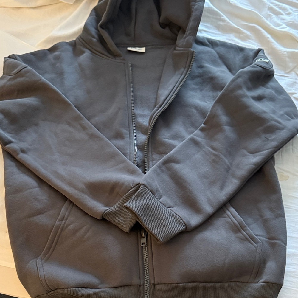 Men's Gray Zip-Up Hoodie Sweatshirt
